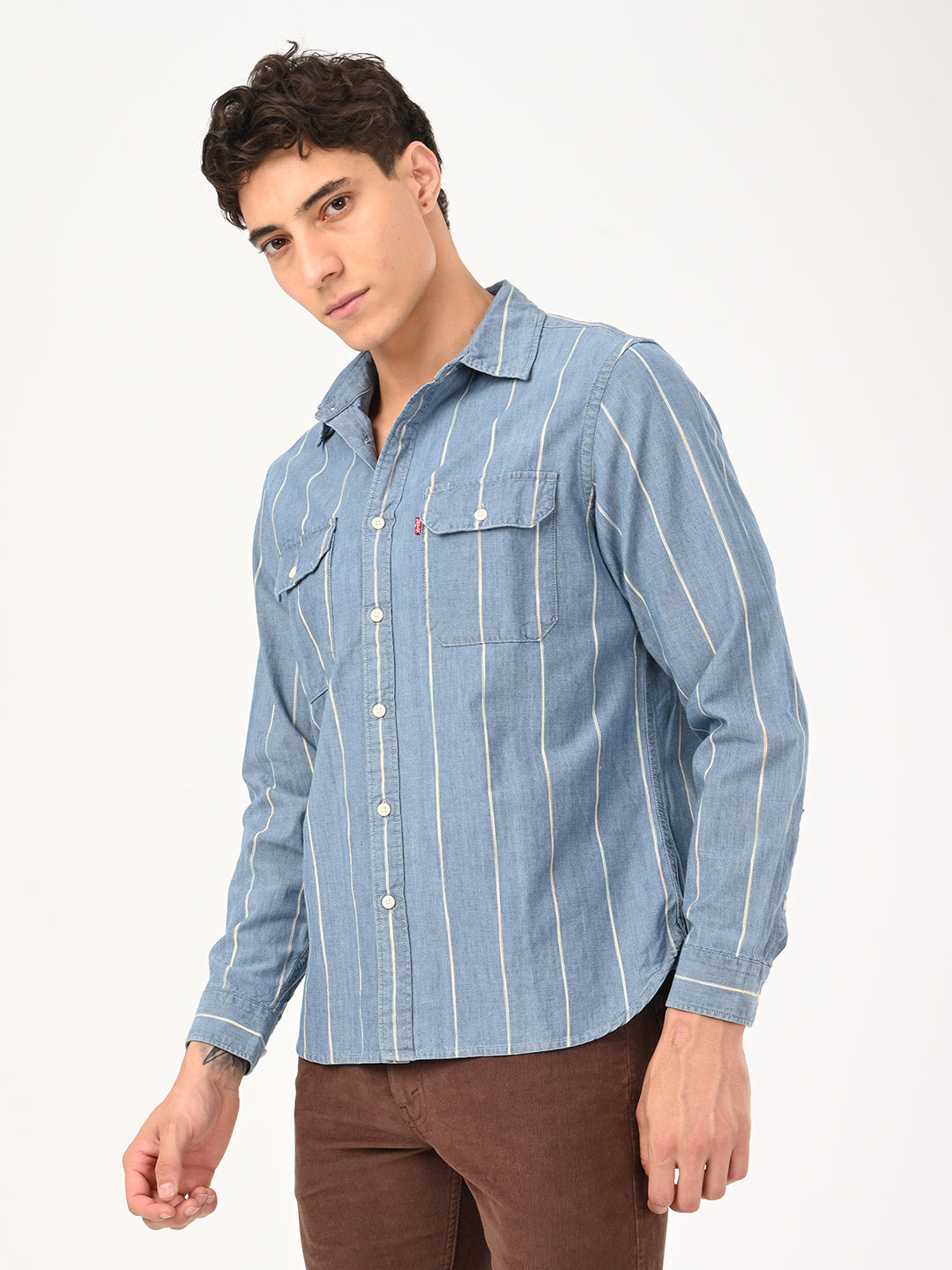 Men's Striped Slim Fit Shirt - jpg View