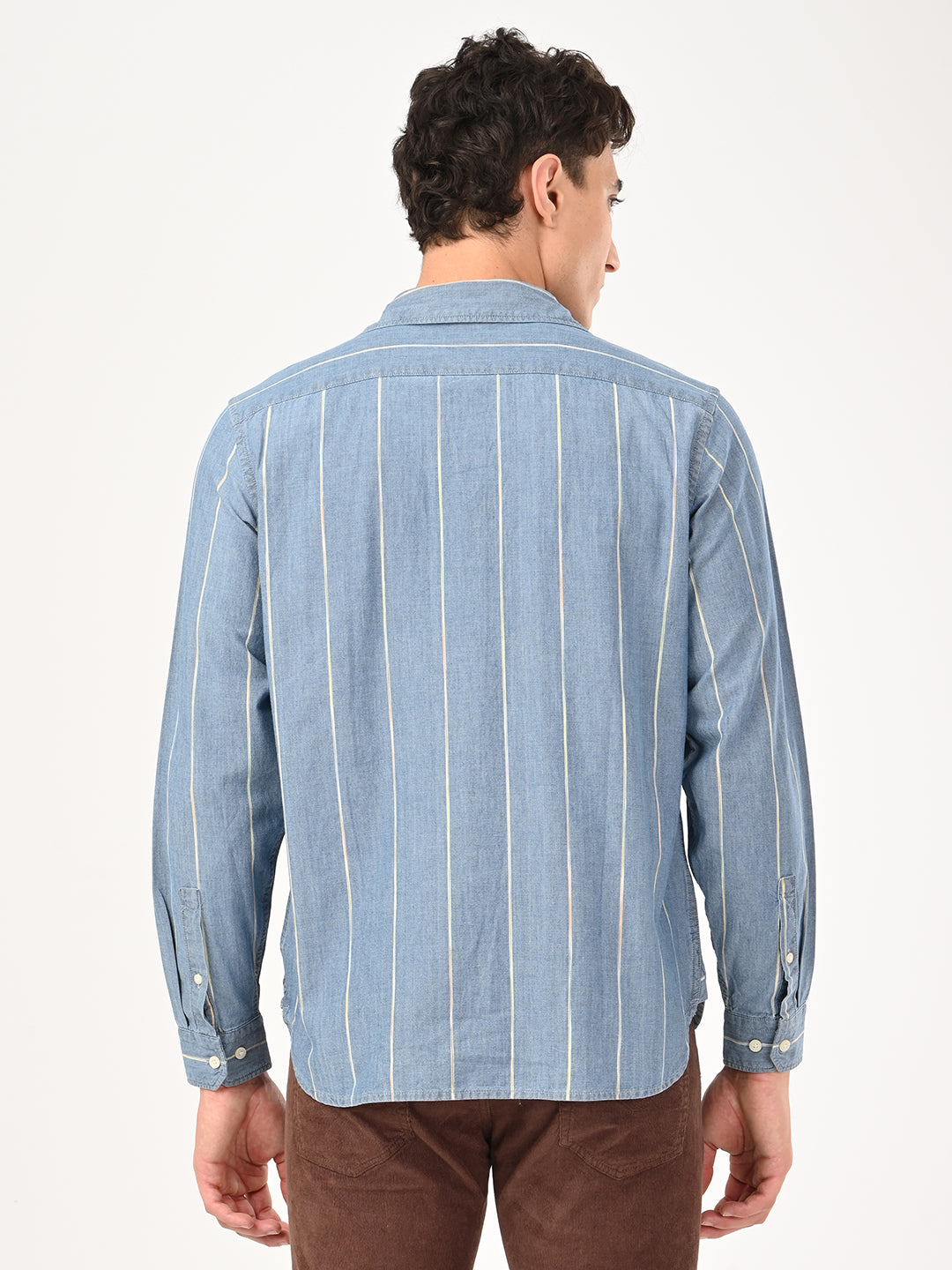 Men's Striped Slim Fit Shirt - bac View