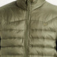 Men's Quilted Olive Slim Fit Puffer Jacket - Detail View