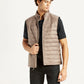 Men's Quilted Taupe Slim Fit Puffer Jacket - Styleshot View