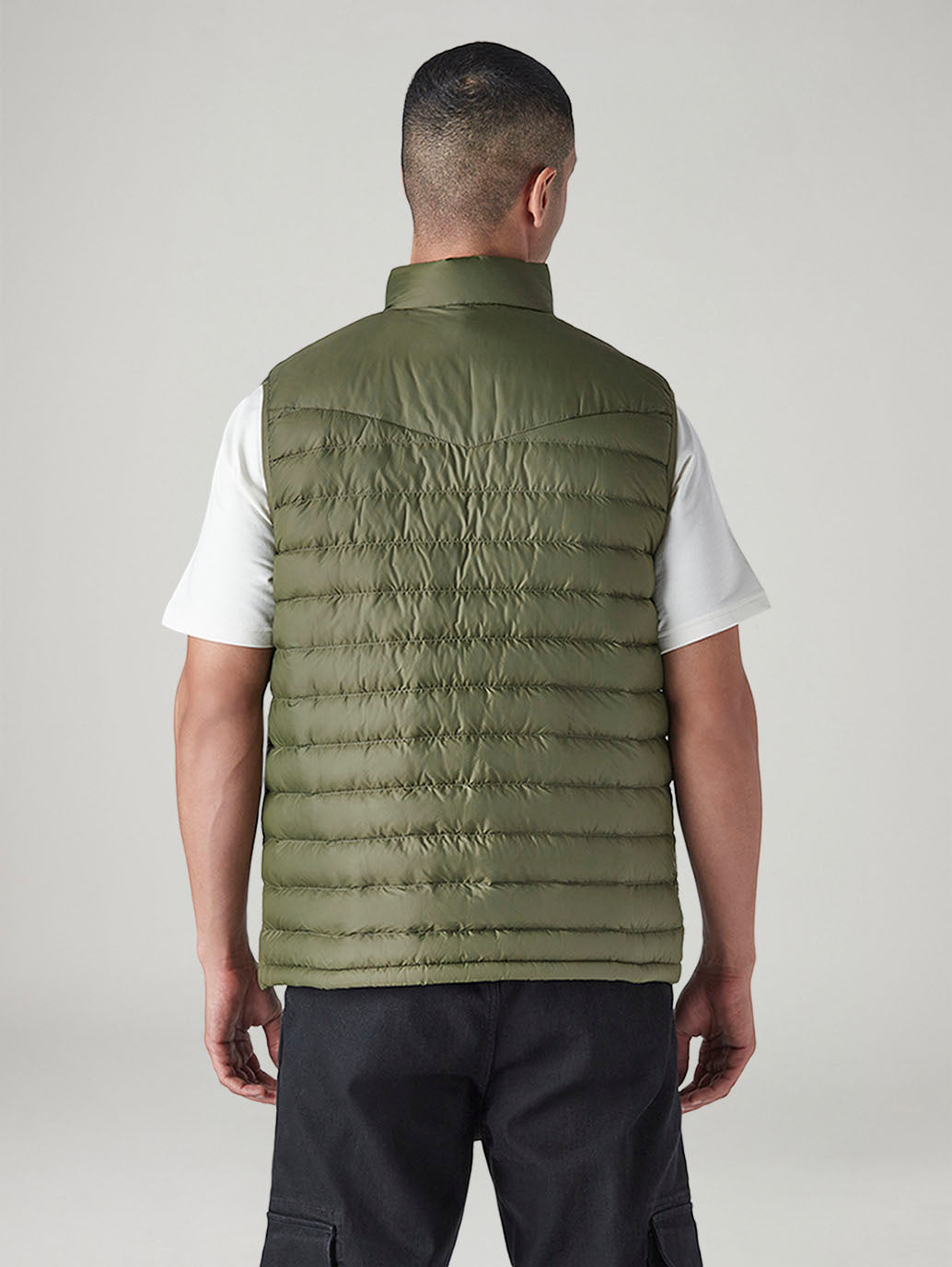 Men's Quilted Slim Fit Jacket - Back View