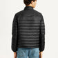 Men's Quilted Black Slim Fit Puffer Jacket - Back View
