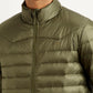 Men's Quilted Olive Puffer Jacket - Detail View