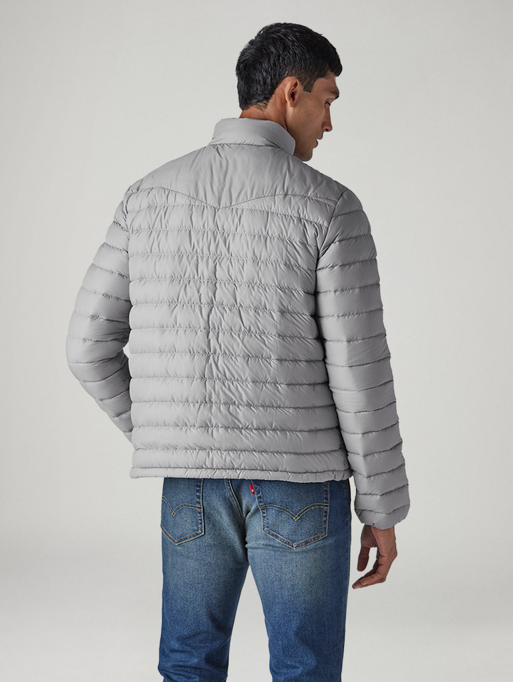Men's Quilted Slim Fit Jacket - Back View