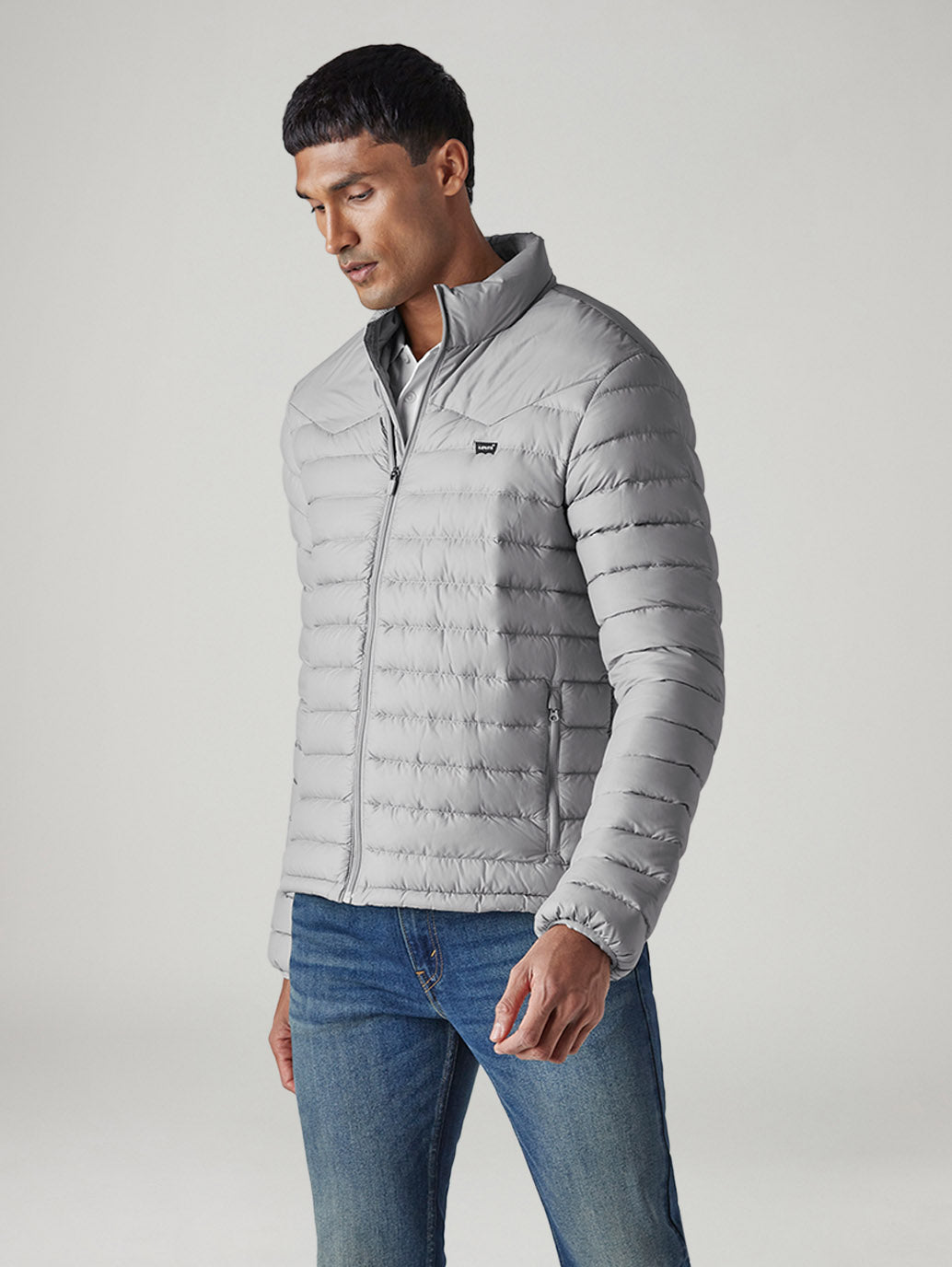 Men's Quilted Slim Fit Jacket - Side View