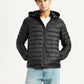 Men's Quilted Black Slim Fit Puffer Jacket - Styleshot View
