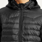 Men's Quilted Black Slim Fit Puffer Jacket - Detail View