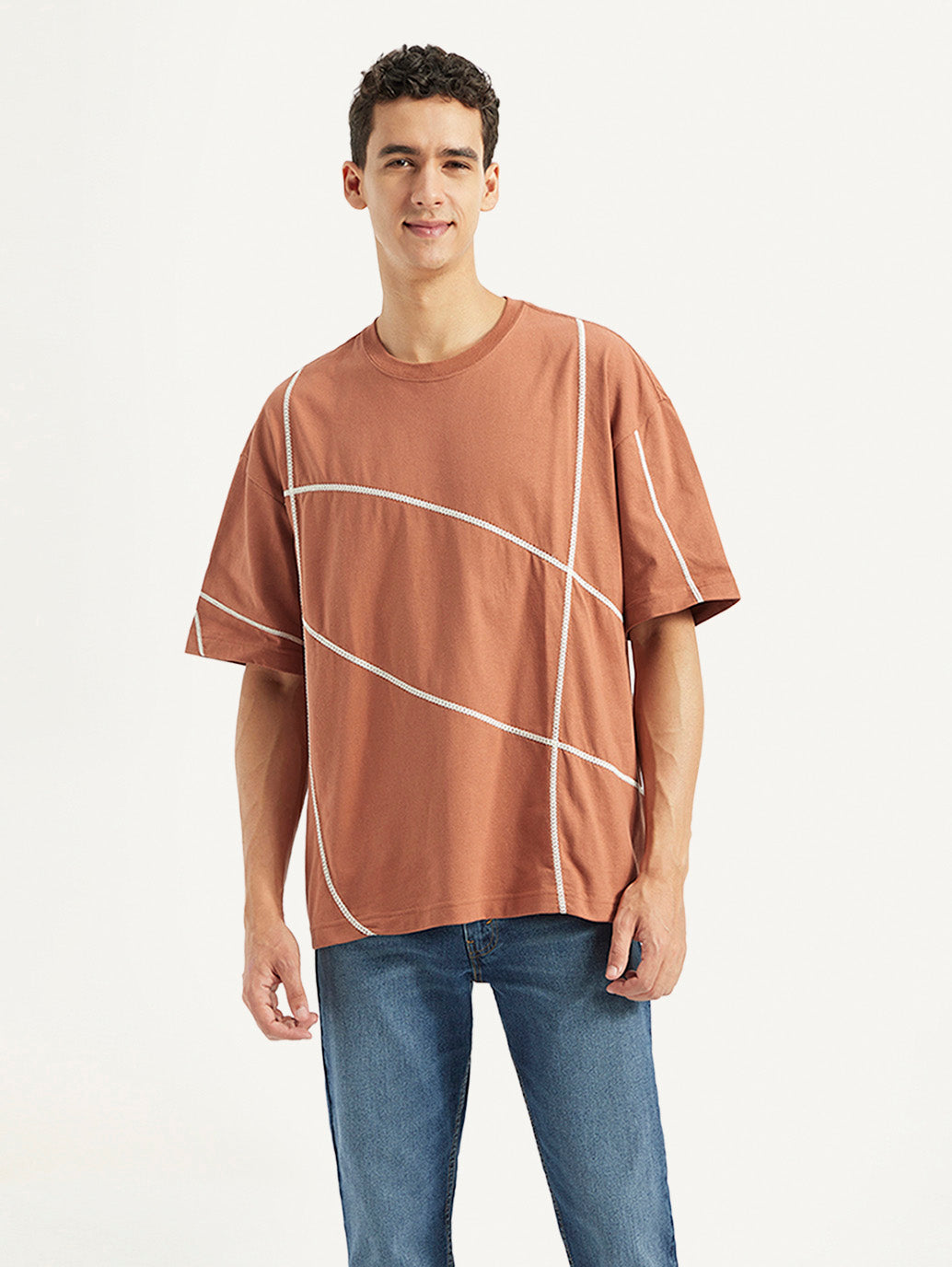 Men's Printed Loose Fit T-shirt - Front View