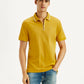 Men's Solid Yellow Slim Fit Polo T-shirt - Styleshot View