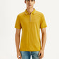 Men's Solid Yellow Slim Fit Polo T-shirt - Front View