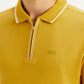 Men's Solid Yellow Slim Fit Polo T-shirt - Detail View