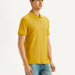 Men's Solid Yellow Slim Fit Polo T-shirt - Side View