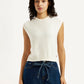 Women's Self Design Off White Crew Neck Top - Front View