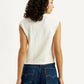 Women's Self Design Off White Crew Neck Top - Back View