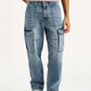 Men's 568 Mid Indigo Loose Fit Mid Rise Cargo Jeans - Front View