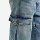 Men's 568 Mid Indigo Loose Fit Mid Rise Cargo Jeans - Detail View