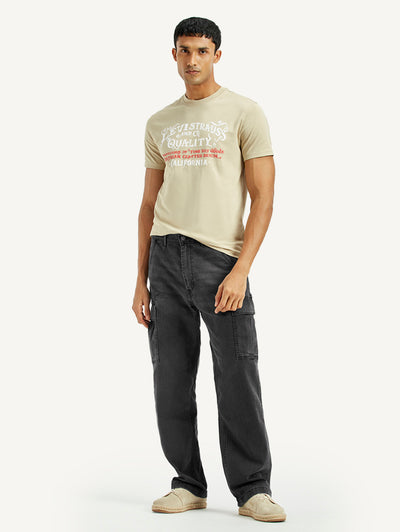 levi's Men's Black Tapered Fit Mid Rise Cargo Jeans-picture-24