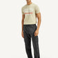 Men's Black Tapered Fit Mid Rise Cargo Jeans - Front View