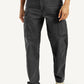 Men's Black Tapered Fit Mid Rise Cargo Jeans - Front View