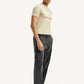Men's Black Tapered Fit Mid Rise Cargo Jeans - Side View
