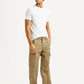 Men's Khaki Overdyed Tapered Fit Mid Rise Cargo Trousers - Styleshot View