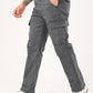 Men's Grey Tapered Fit Mid Rise Overdyed Cargos - jpg View