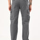 Men's Grey Tapered Fit Mid Rise Overdyed Cargos - bac View