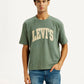 Men's Brand Logo Green Loose Fit T-shirt - Front View