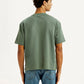 Men's Brand Logo Green Loose Fit T-shirt - Back View