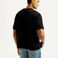 Men's Brand Logo Black Loose Fit T-Shirt - Back View