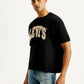 Men's Brand Logo Black Loose Fit T-Shirt - Side View