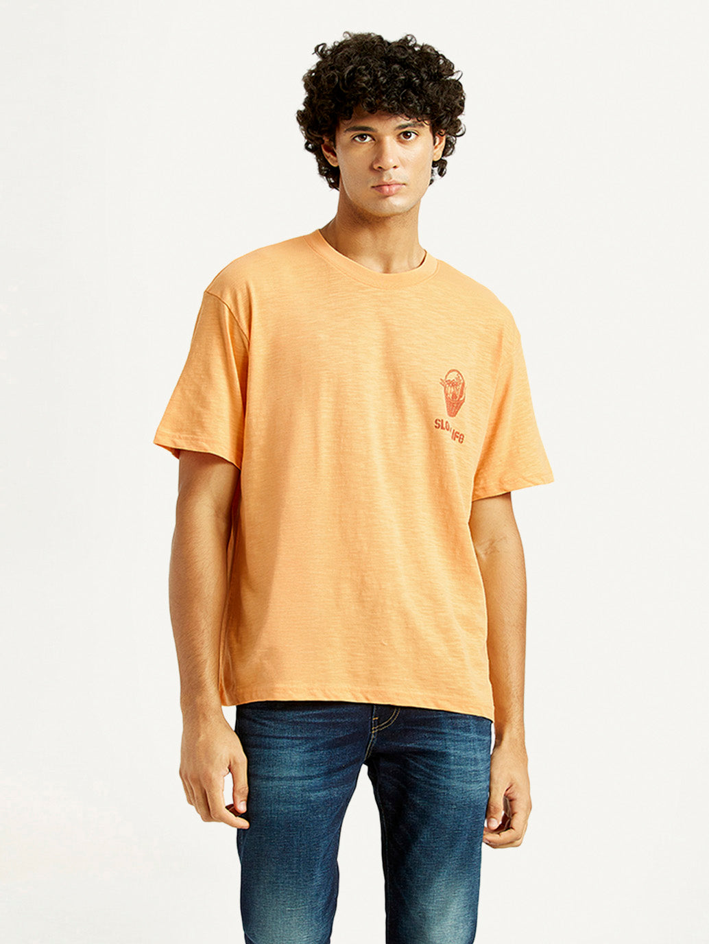 Men's Graphic Print Loose Fit T-shirt - Front View