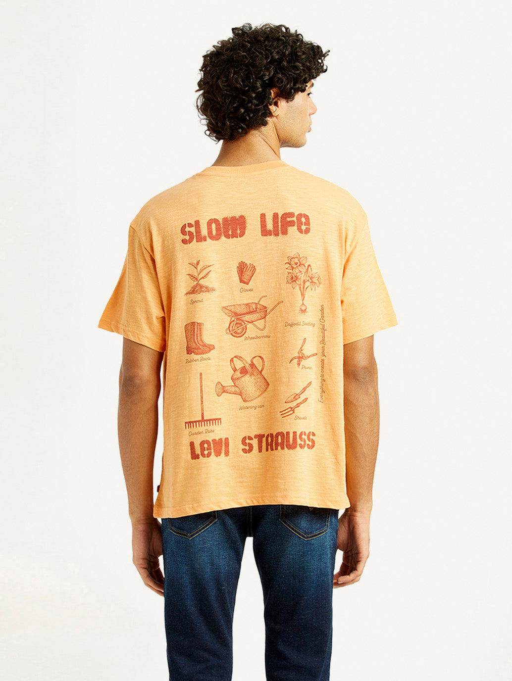 Men's Graphic Print Loose Fit T-shirt - Back View