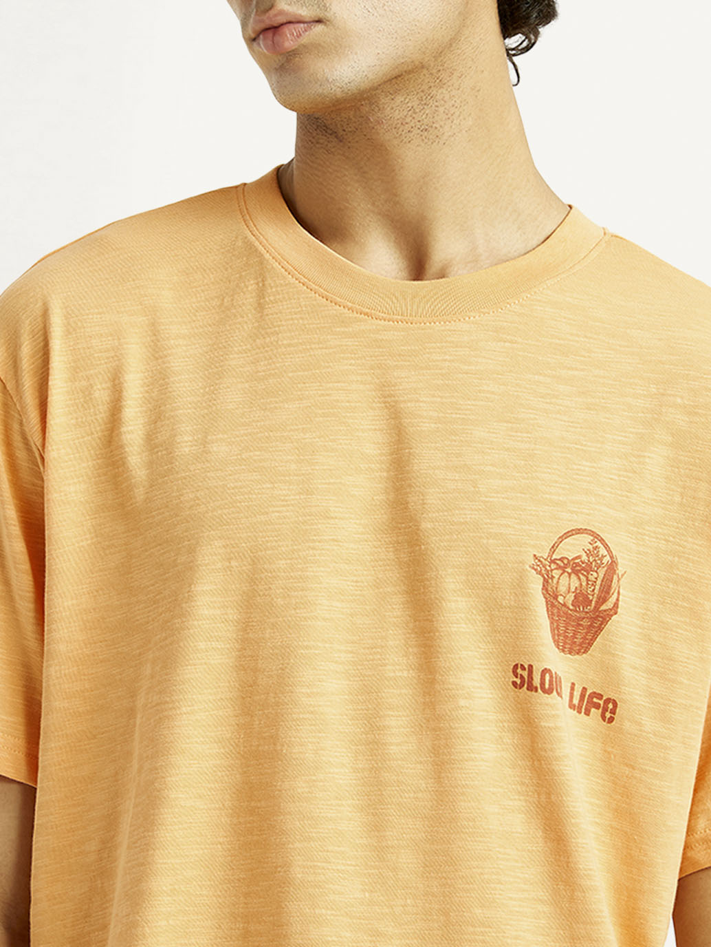 Men's Graphic Print Loose Fit T-shirt - Detail View