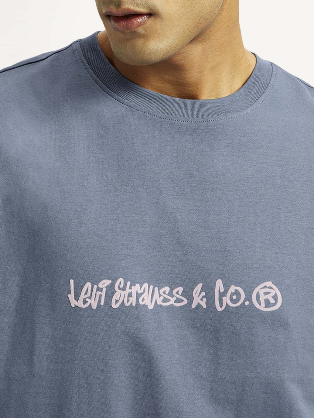 Men's Brand Logo Boxy Fit T-shirt - Detail View