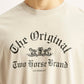 Men's Graphic Print Beige Boxy T-shirt - Detail View