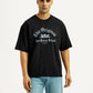 Men's Graphic Print Black Boxy T-shirt - Front View