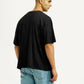 Men's Graphic Print Black Boxy T-shirt - Back View