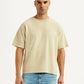Men's Brand Logo Beige Loose Fit T-shirt - Styleshot View