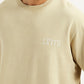 Men's Brand Logo Beige Loose Fit T-shirt - Detail View