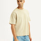 Men's Brand Logo Beige Loose Fit T-shirt - Side View