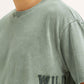 Men's Embroidered Green Boxy T-shirt - Detail View