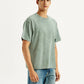 Men's Embroidered Green Boxy T-shirt - Side View