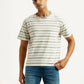 Men's Striped Off-White Boxy T-shirt - Styleshot View