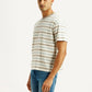Men's Striped Off-White Boxy T-shirt - Side View