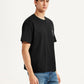 Men's Brand Logo Black Boxy T-shirt - Side View