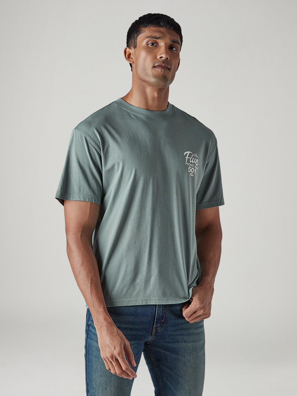 Men's Graphic Print Regular Fit Jersey T-Shirt - Front View