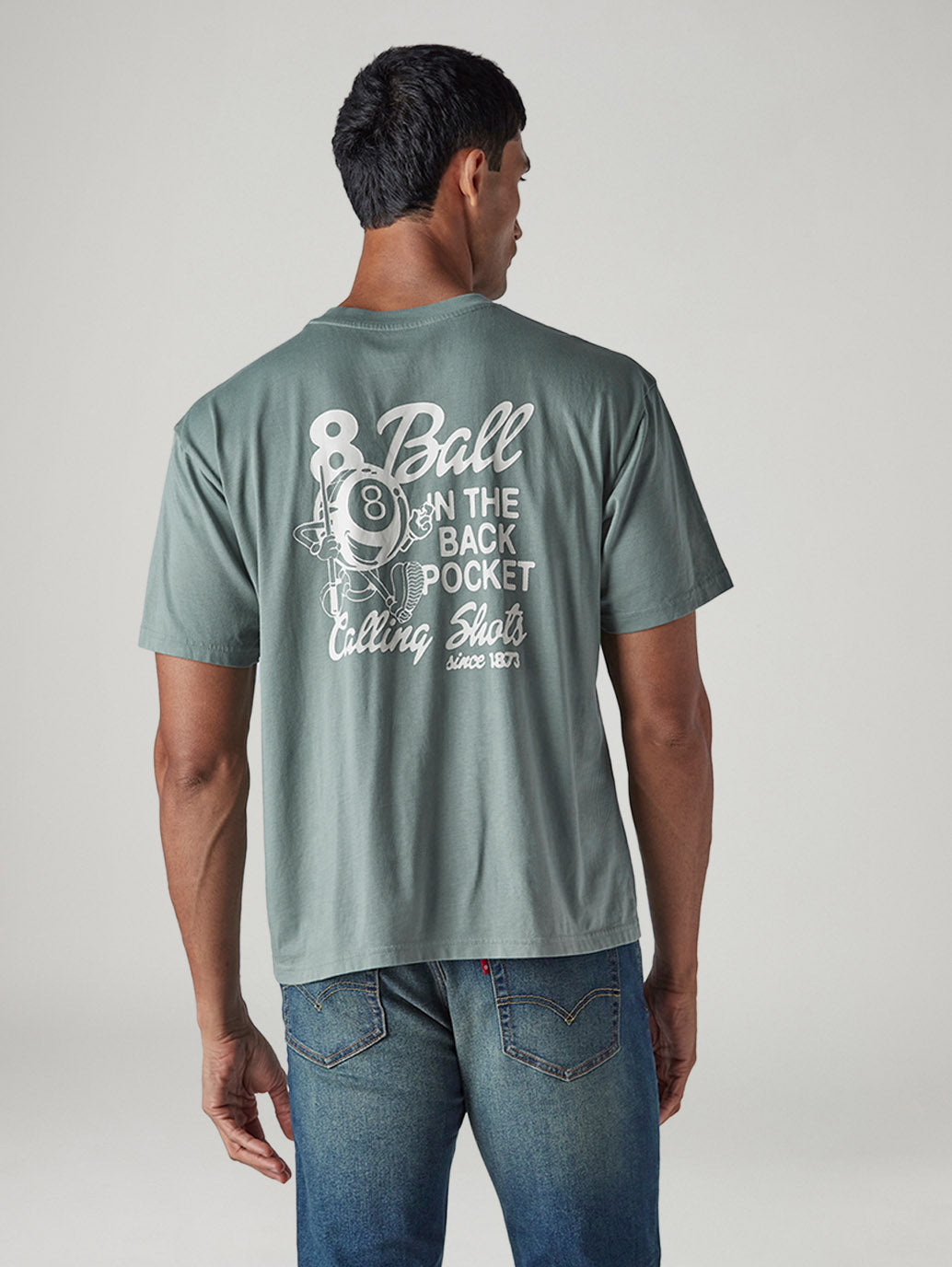Men's Graphic Print Regular Fit Jersey T-Shirt - Back View