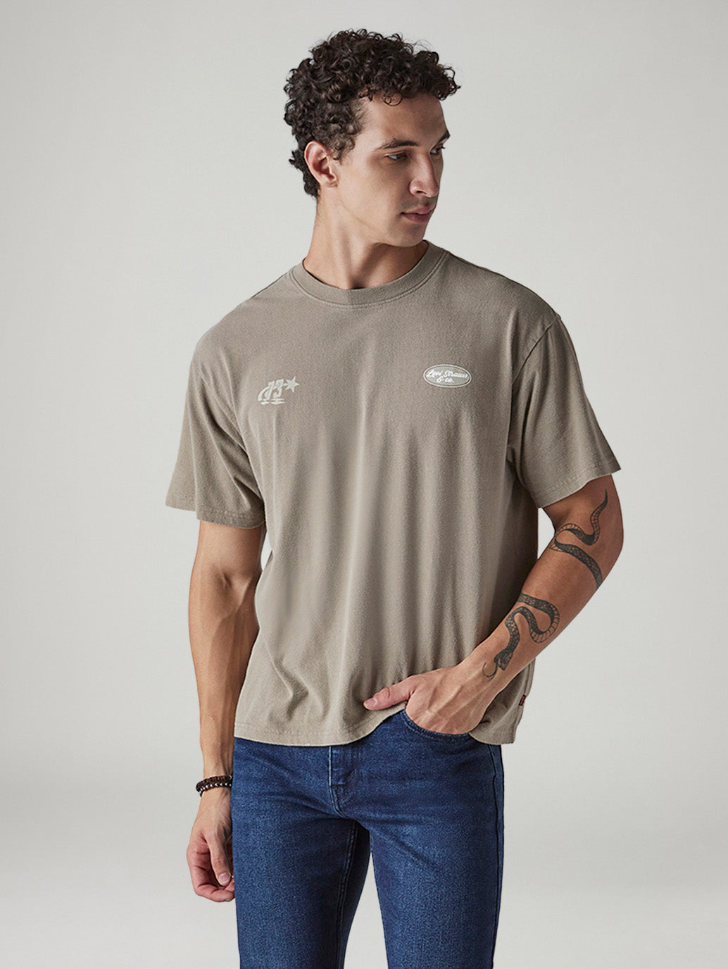Men's Graphic Print Boxy Fit Jersey T-Shirt