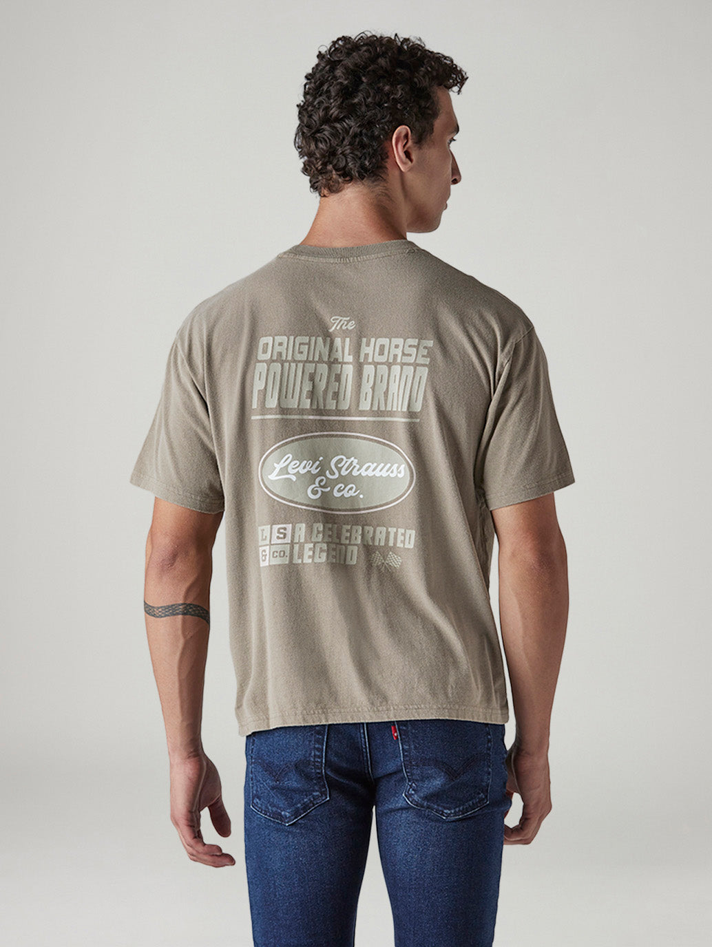 Men's Graphic Print Boxy Fit Jersey T-Shirt - Back View